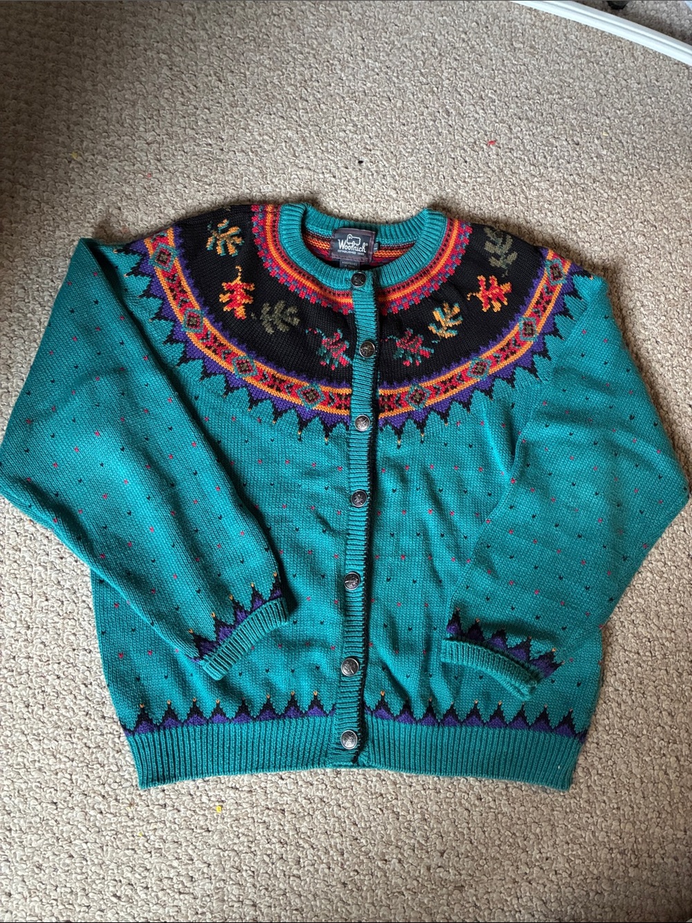 VINTAGE Woolrich Button Up Fair Isle Sweater